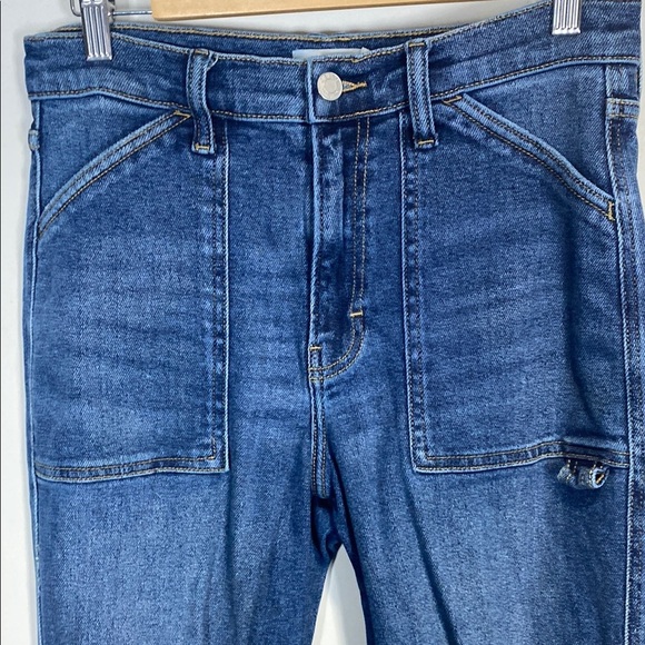 Cello Blue High Rise Distress Mom Jeans - Picture 3 of 12